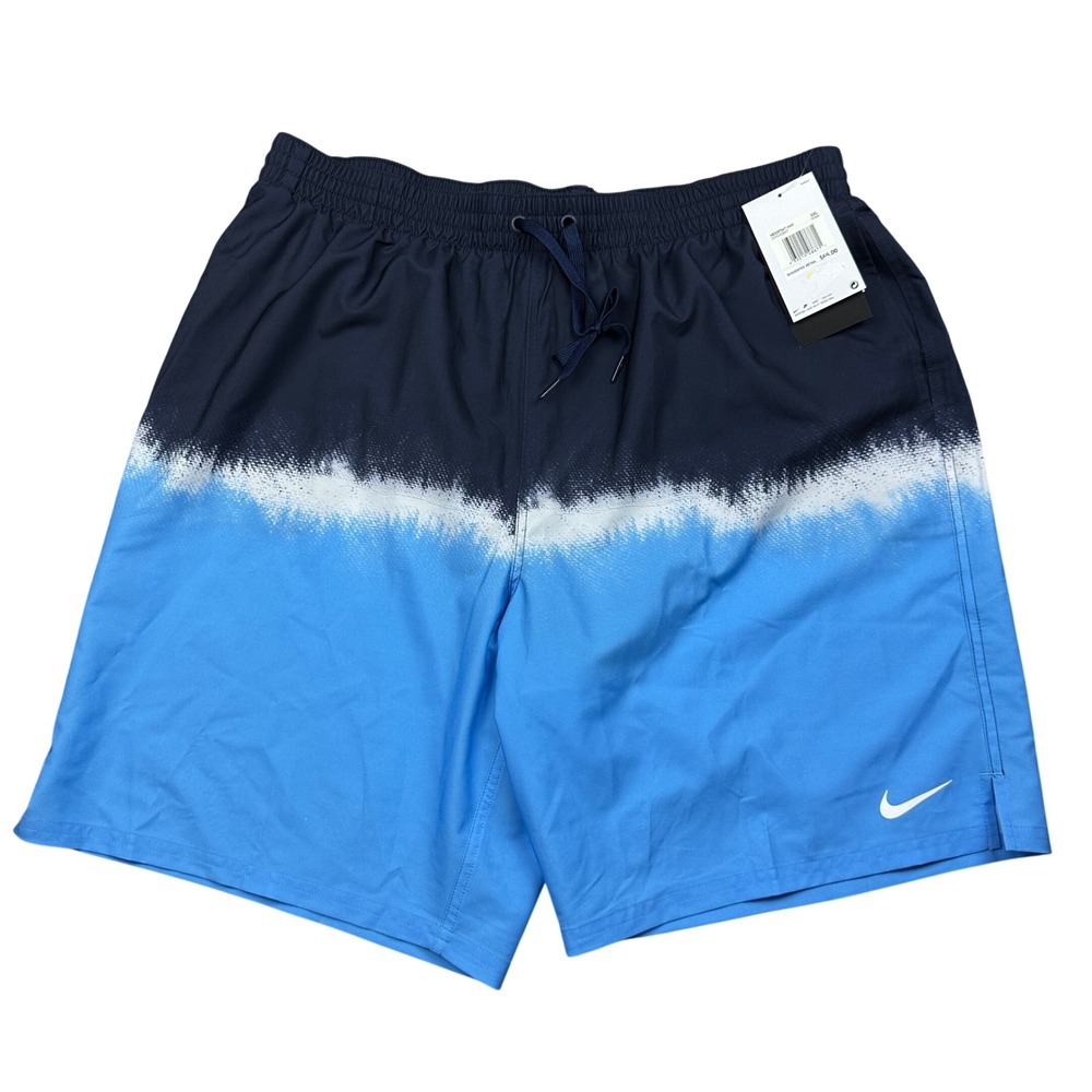 Nike Mens Swim Trunks XXL Blue Ombre Board Shorts Boxer Brief Liner Stretch NWT
